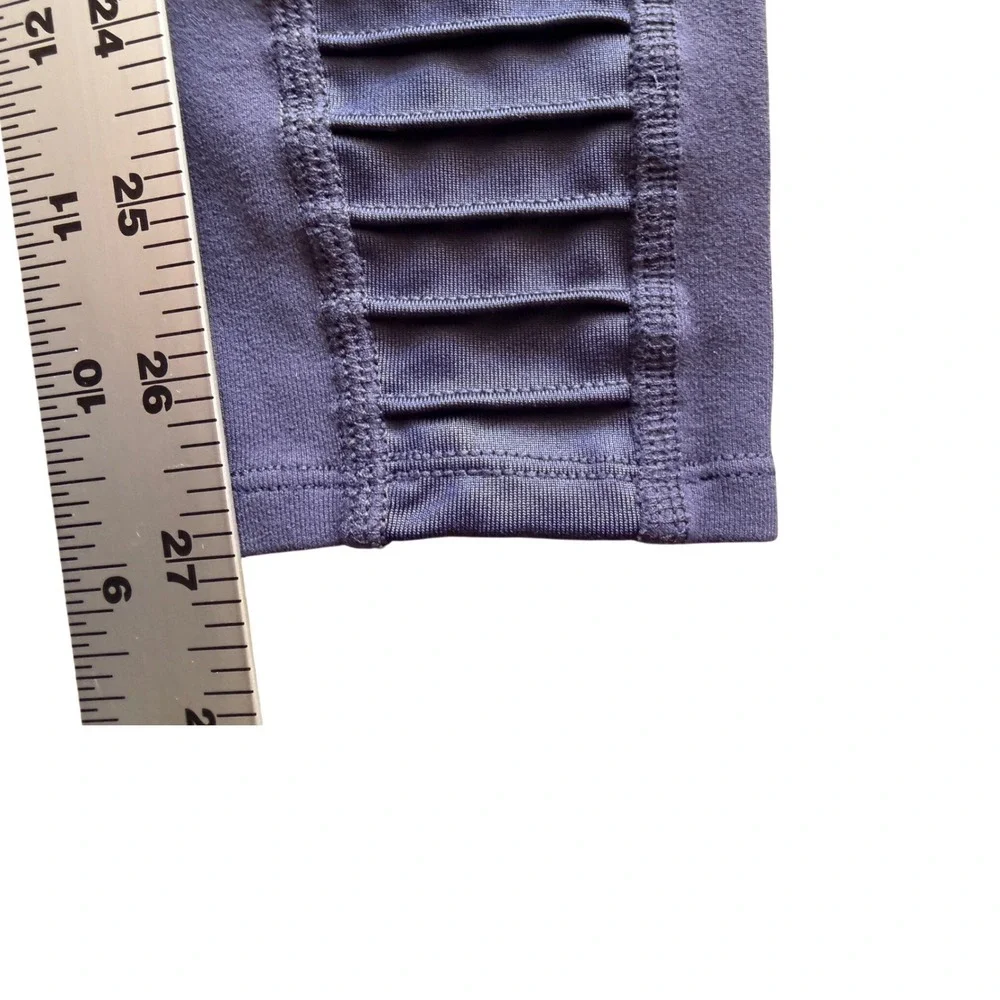 Alo Yoga Moto Leggings High Waisted Mesh Ribbed Purple Navy‎ Blue Yoga Pants- S